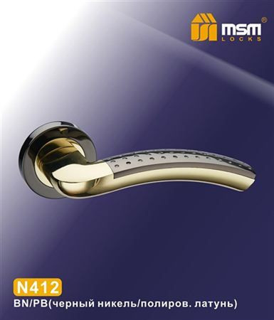 Ручки раздельные MSM NB 612 BN/PB (Черный никель/Полированная латунь) на круглом основании
