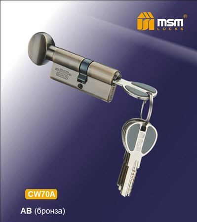 Цилиндровый механизм Msm CW70 AB 35*35 кл-верт (бронза) перфо