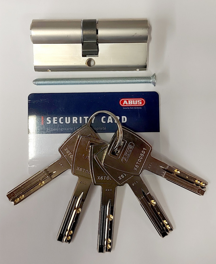 Механизм цилиндровый Abus X6 (Абус) 95 мм (30*65) никель, кл/ключ